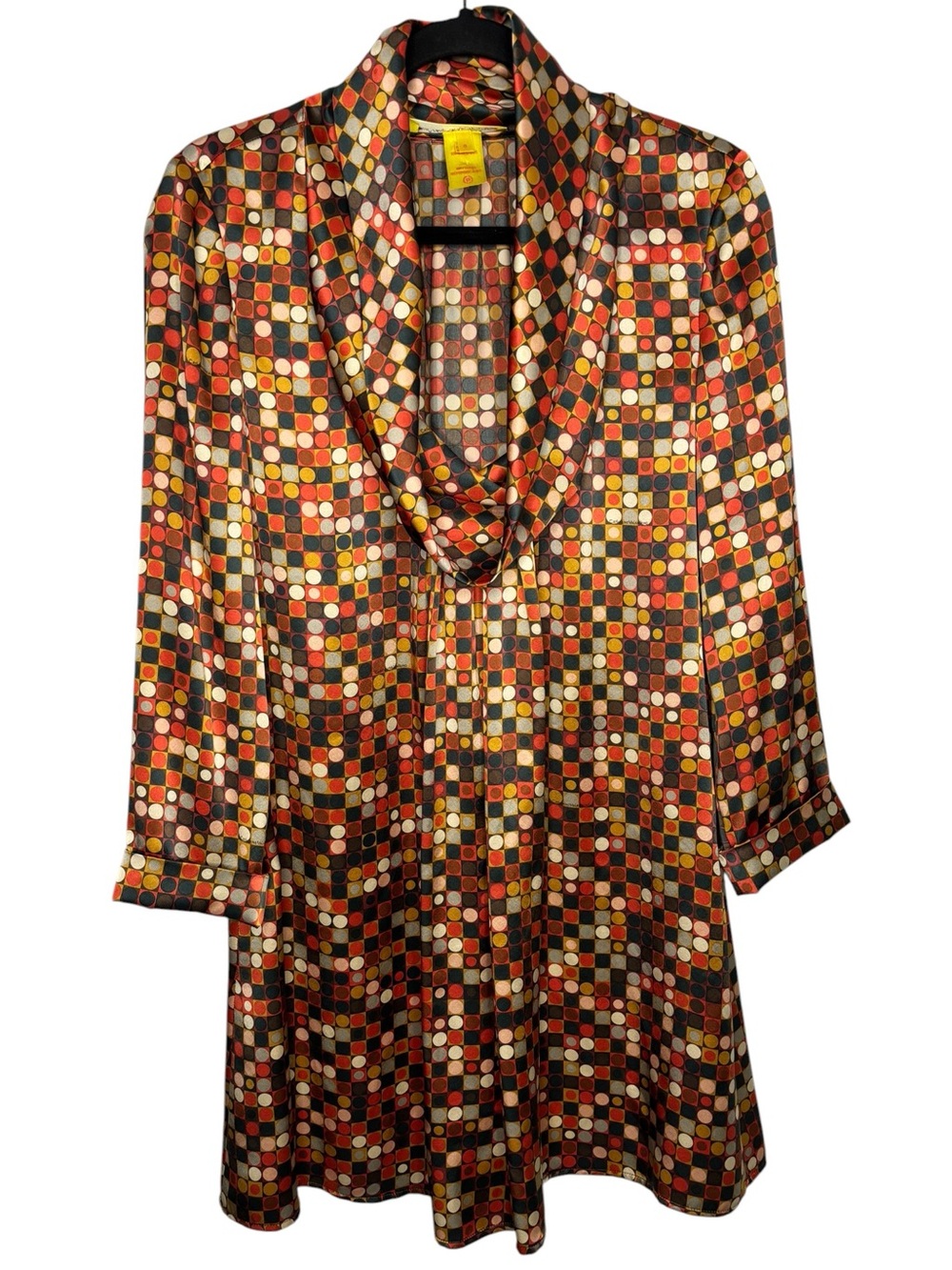 Catherine Malandrino Women’s Silk Cowl Neck Retro Y2K Mini Dress Size 8 Drsigner
